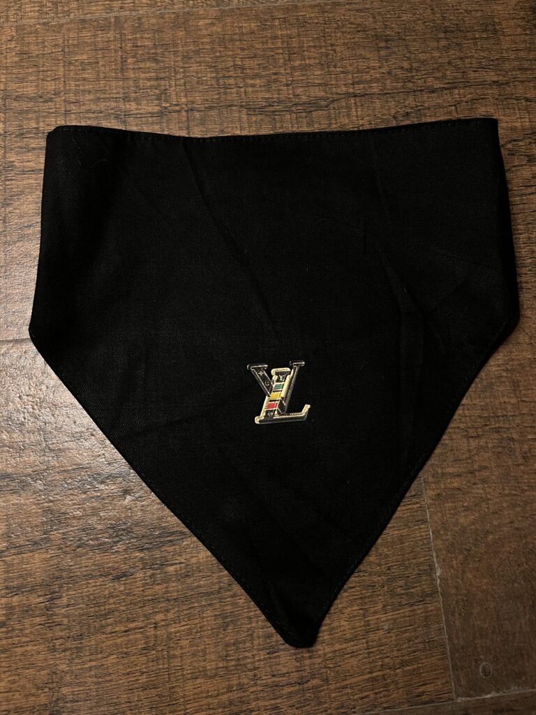 Classic Black Velcro Dog Bandana| Size Large