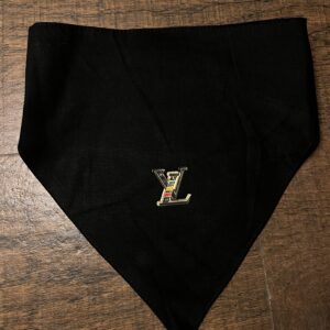 Luxe Black Velcro Dog Bandana| Size Small