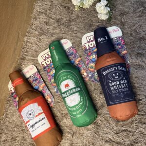 Bottle Plush Squeaky Dog Toy – Interactive Chew Toy