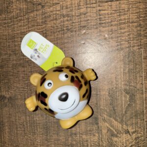 Leopard Squeaky Rubber Dog Toy