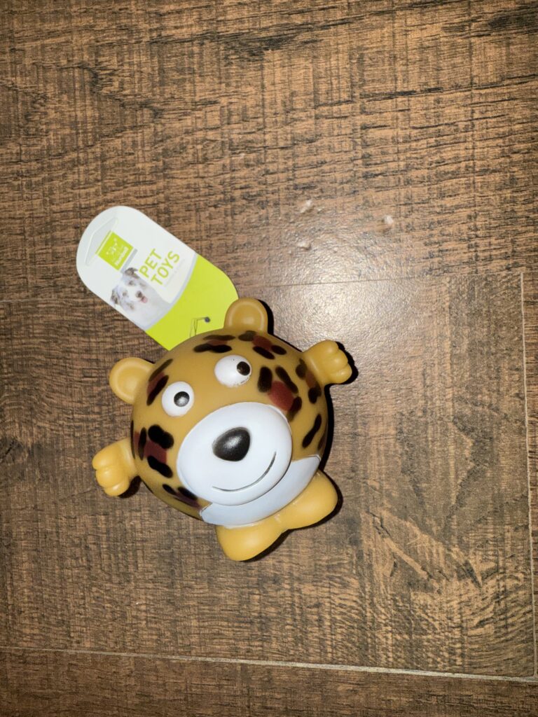 Leopard Squeaky Rubber Dog Toy