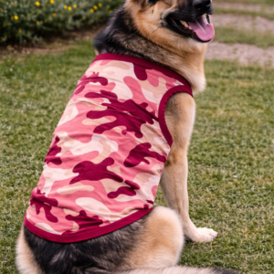 Stretchable Cotton Blend Dog Sando – Maroon Camo