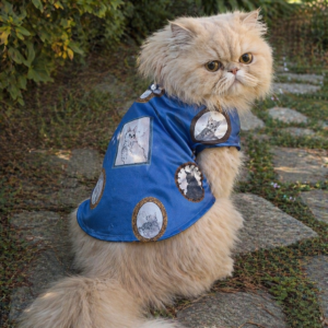 Imported Satin Dog Shirt – Vintage Cat Print
