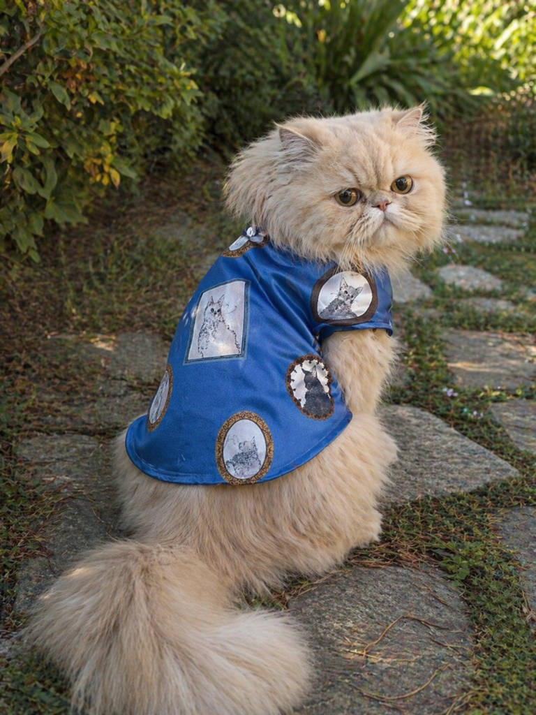 Imported Satin Dog Shirt – Vintage Cat Print