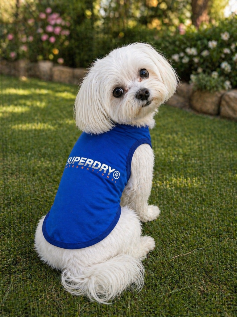Superdry Style Blue Dog T-Shirt – Slip-On Pet Tee