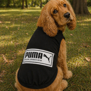Puma Inspired Black Slip-On Pet Tee 🖤🐾