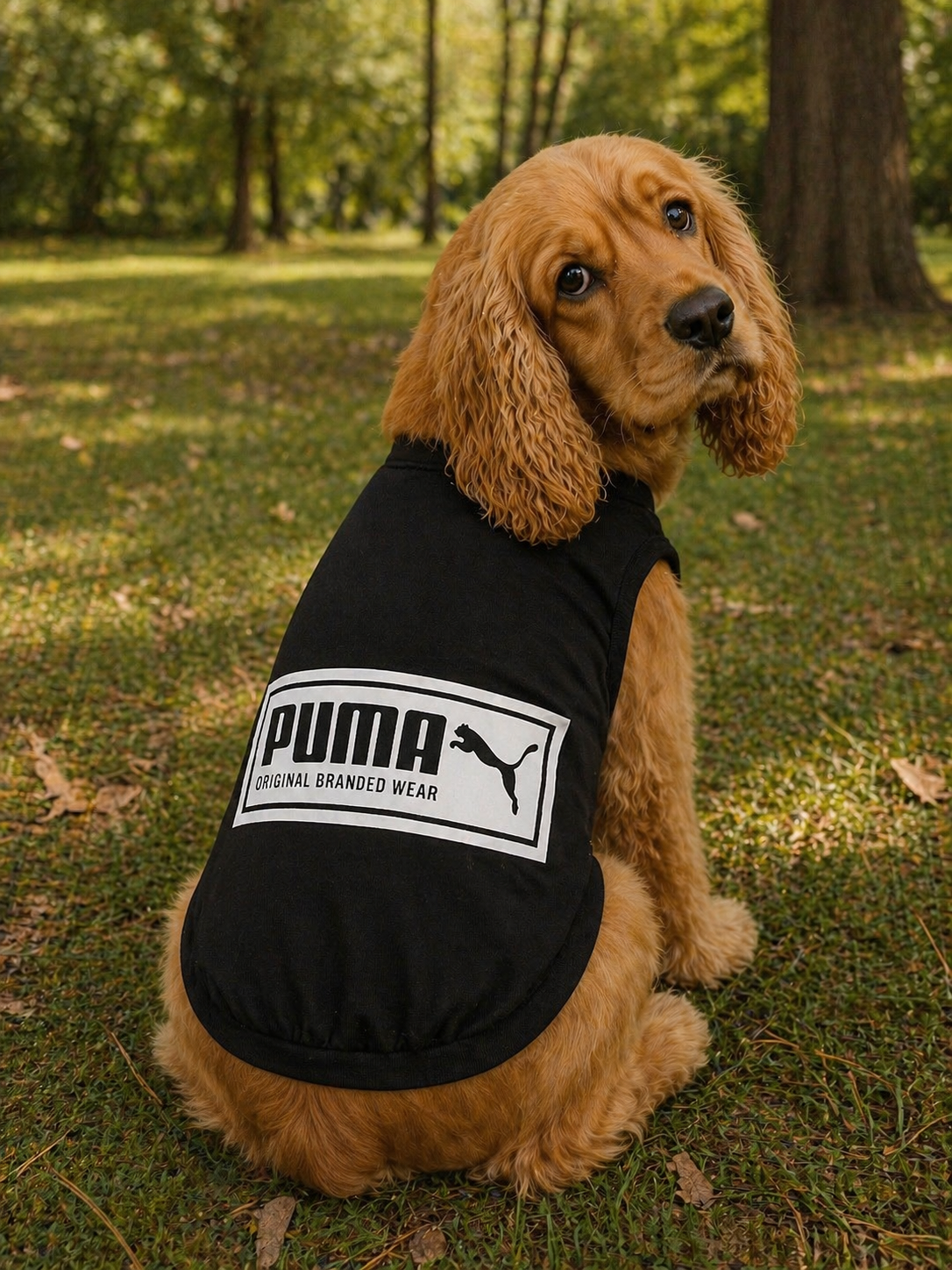 Puma Inspired Black Slip-On Pet Tee 🖤🐾