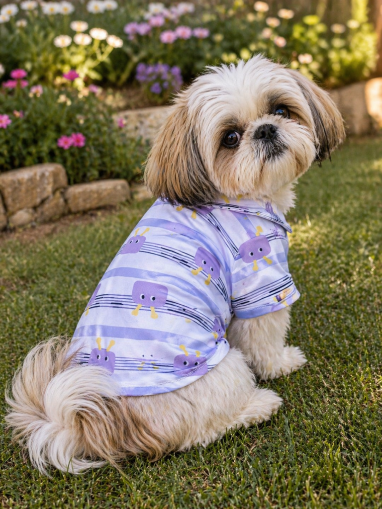 Imported Summer Dog T-Shirt – Pastel Cartoon Print