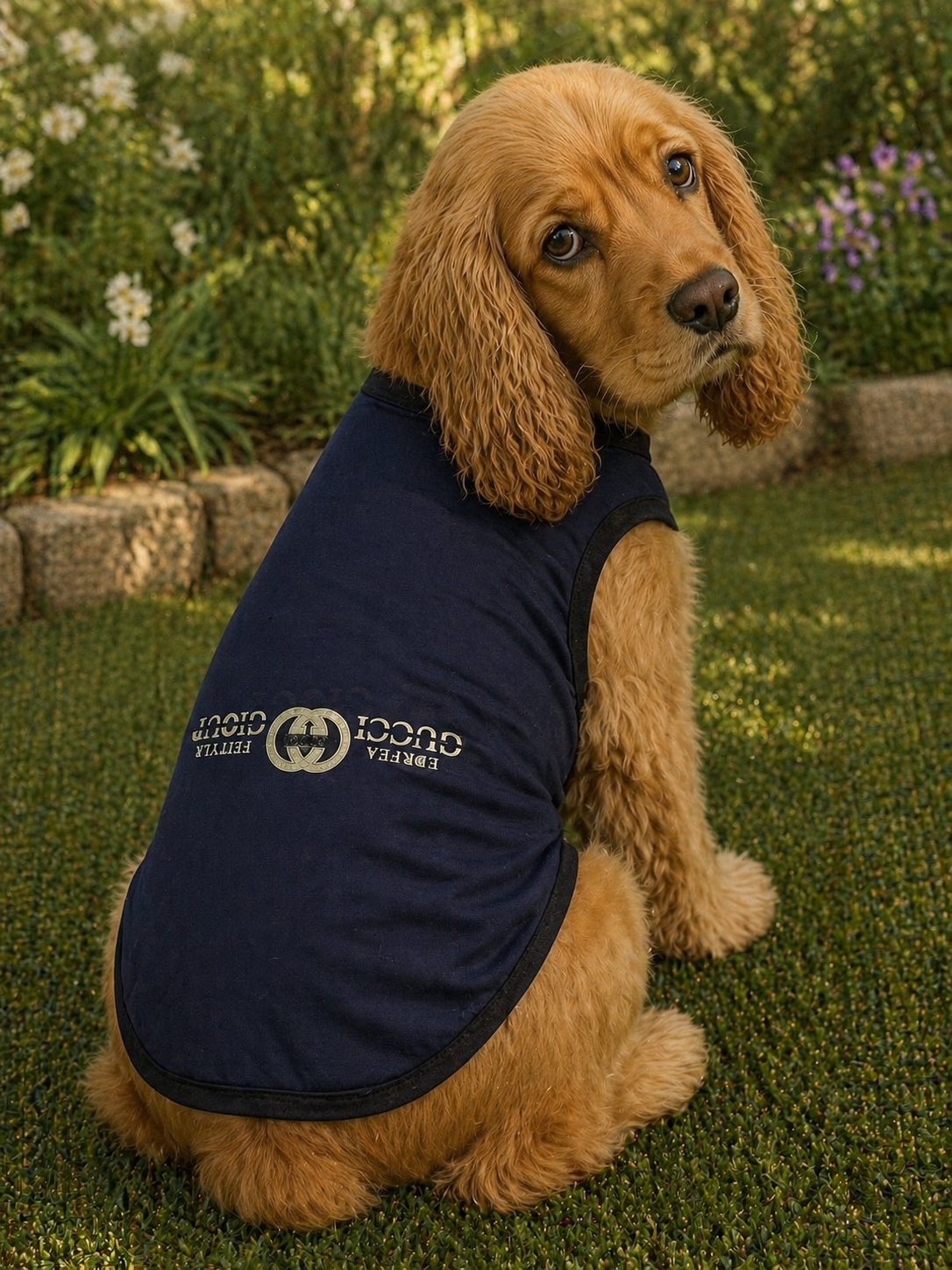 Navy Blue Luxury Style Dog T-Shirt – Slip-On Pet Vest