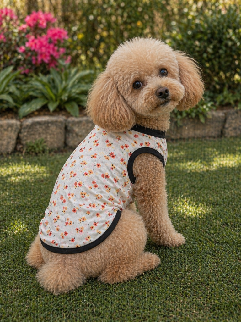 Floral Print Dog T-Shirt – Slip-On Pet Tee