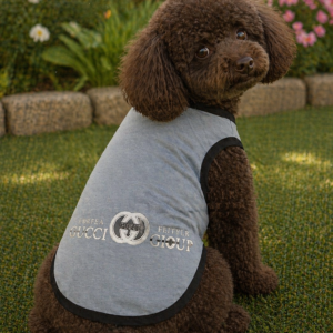 Light Blue Luxury Style Dog T-Shirt – Slip-On Pet Vest