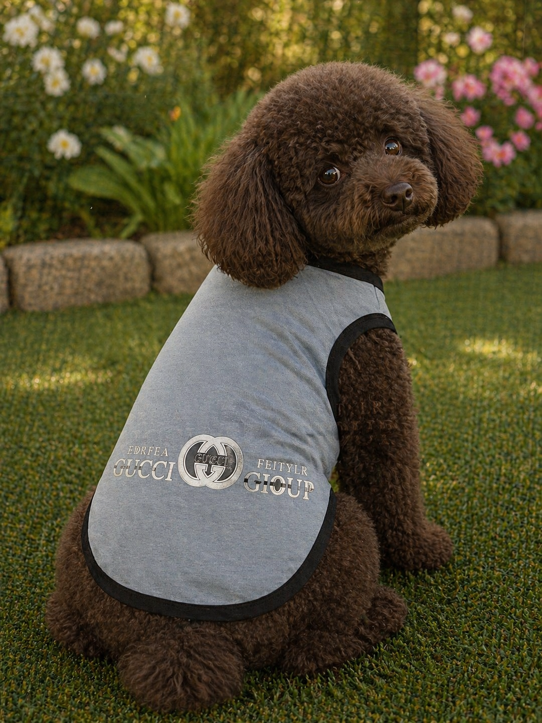 Light Blue Luxury Style Dog T-Shirt – Slip-On Pet Vest