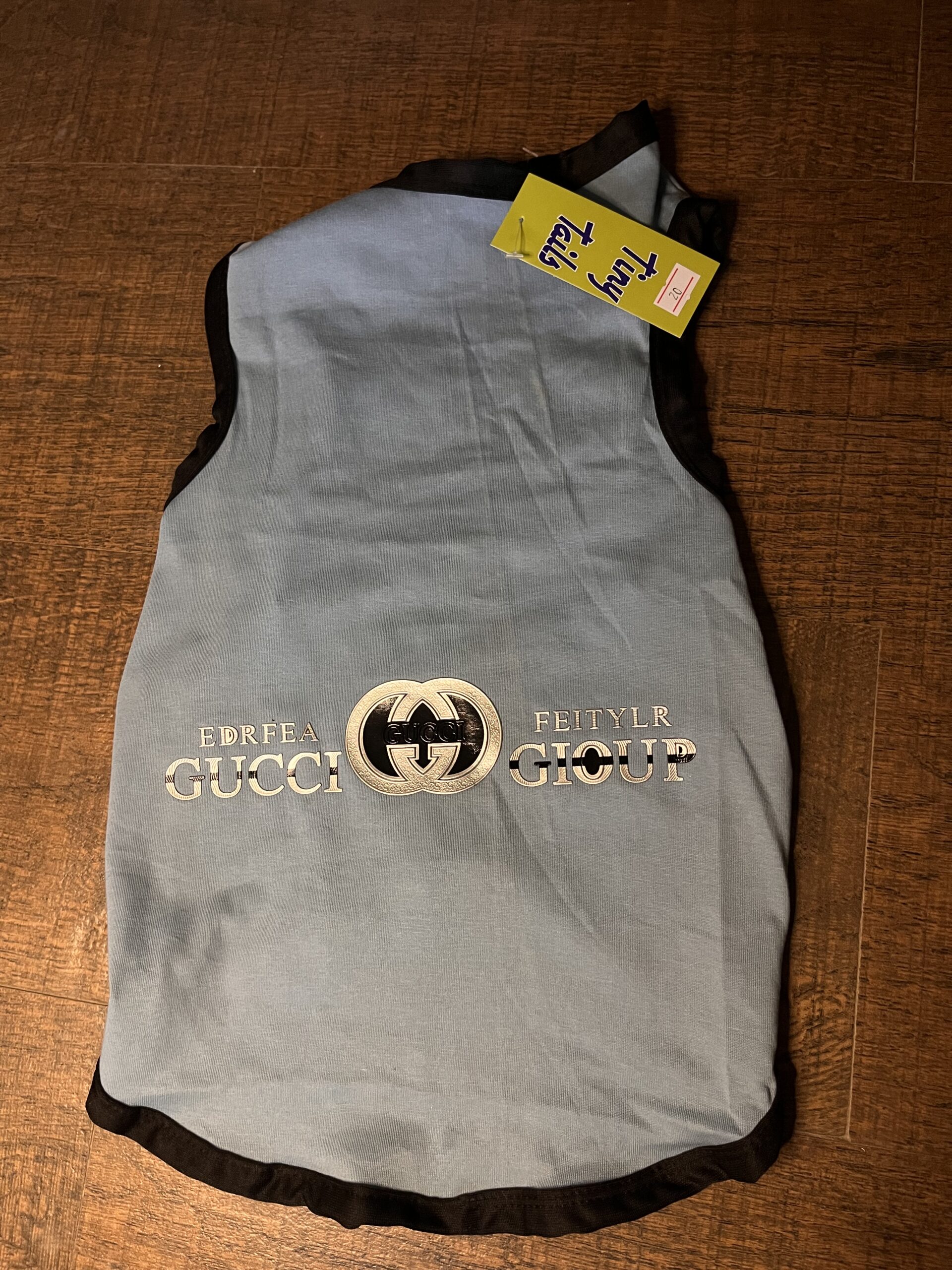 Light Blue Luxury Style Dog T-Shirt – Slip-On Pet Vest - Image 2