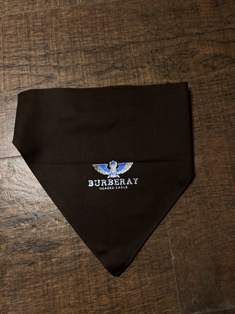 Burberay Velcro Dog Bandana – Size Medium (Olive Green)