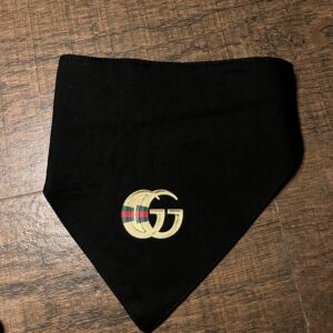 Luxury Black Velcro Dog Bandana – Size Medium