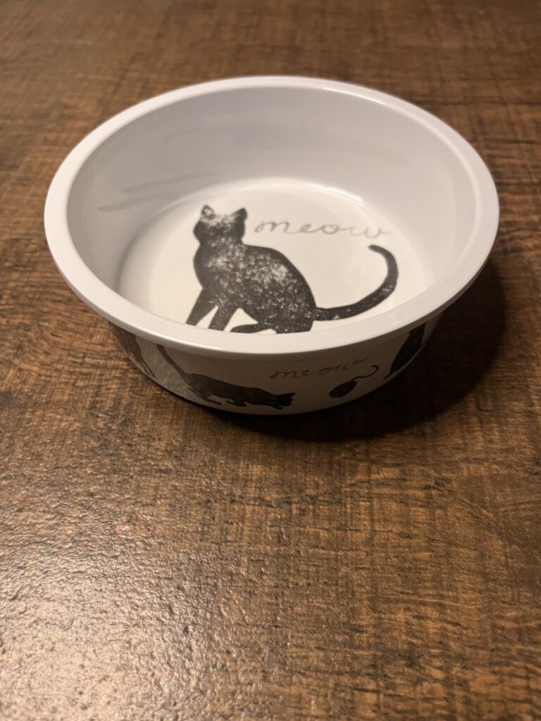 Cute Cat Print Pet Feeding Bowl- Size XS