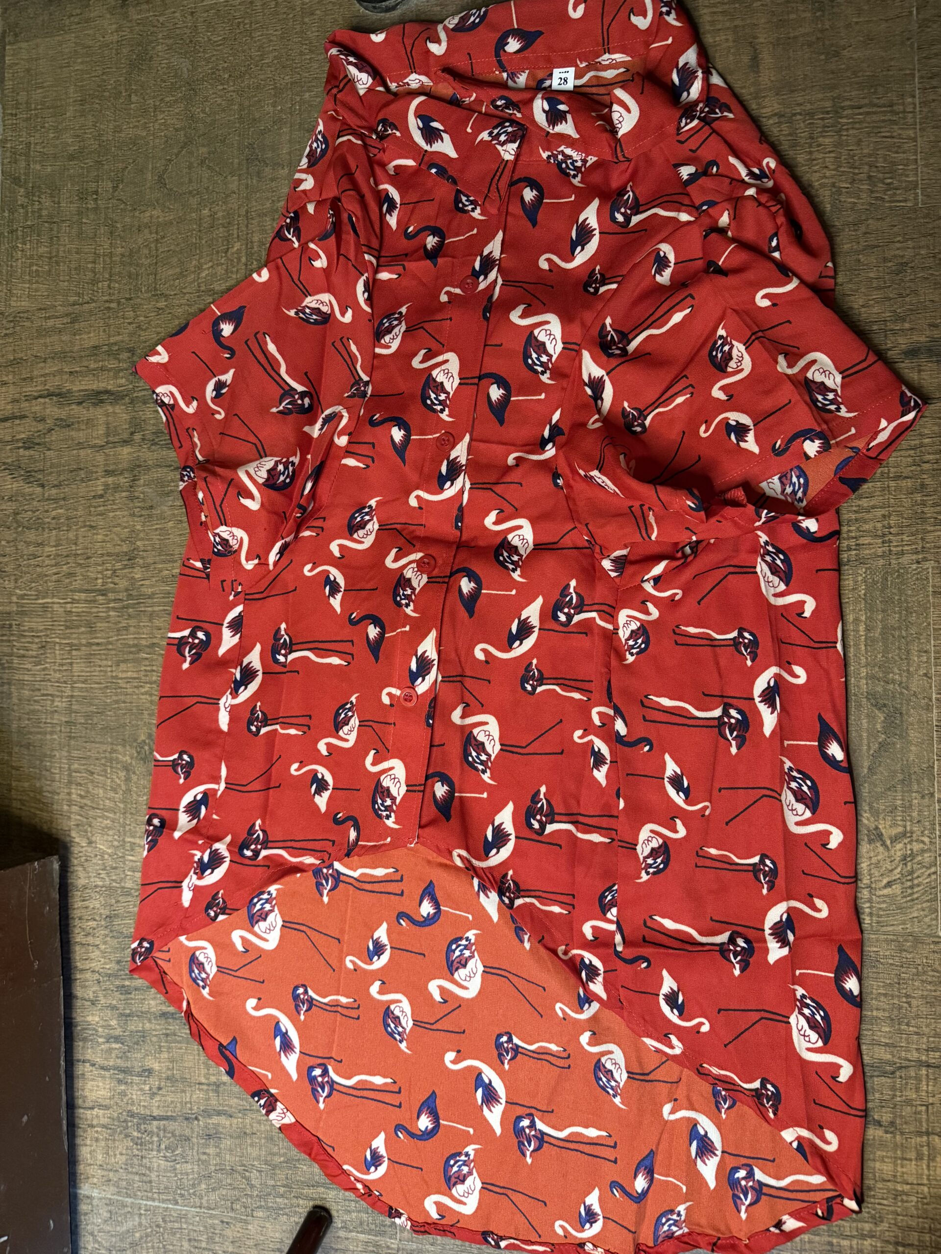 Flamingo Print Dog Shirt – Summer Casual Wear - Image 3