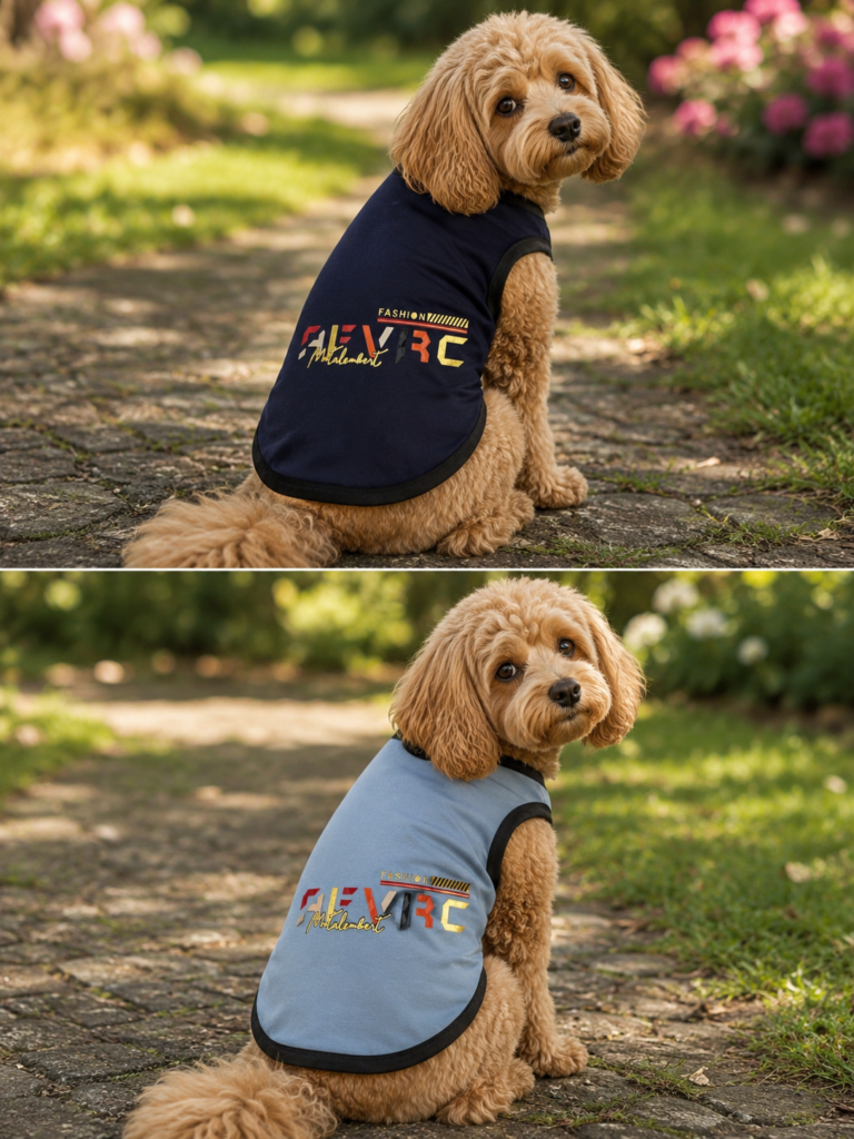 Sporty Printed Dog Sando – Slip-On Pet Vest (2 Colors)