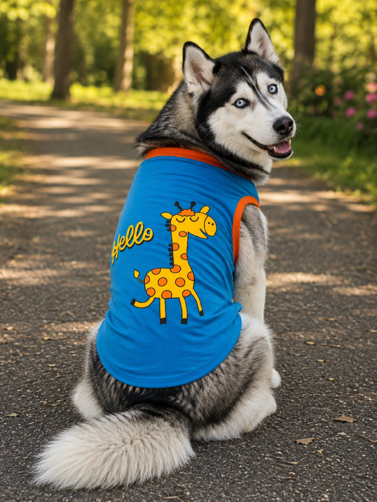 Cute Giraffe Print Dog T-Shirt – Slip-On Pet Vest