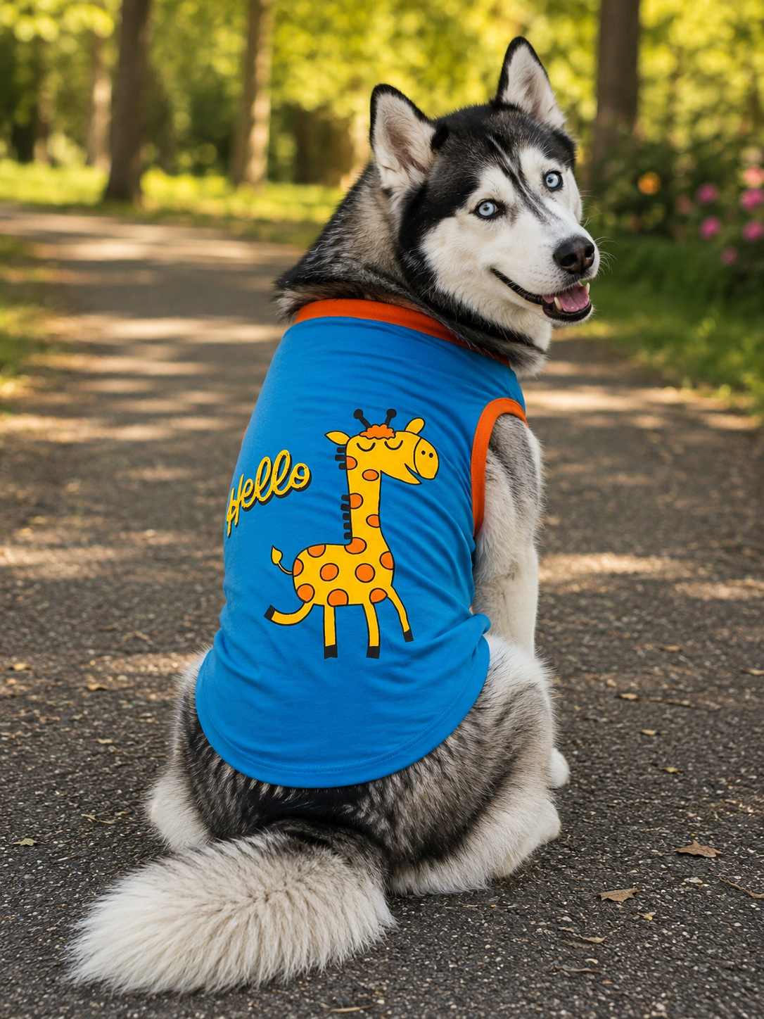 Cute Giraffe Print Dog T-Shirt – Slip-On Pet Vest