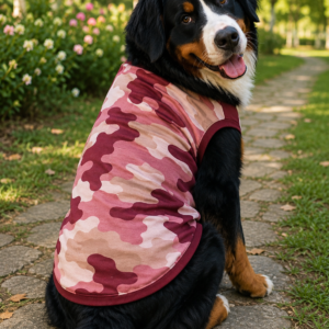 Maroon Camo Dog Tee