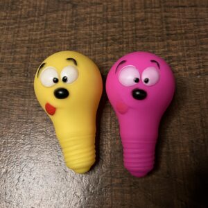 Funny Bulb Squeaky Dog Toy – Latex Interactive Pet Toy YELLOW COLOUR