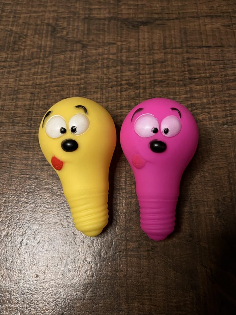 Funny Bulb Squeaky Dog Toy – Latex Interactive Pet Toy YELLOW COLOUR