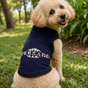 Ferrari Inspired Navy Dog T-Shirt – Soft & Comfortable Pet Vest