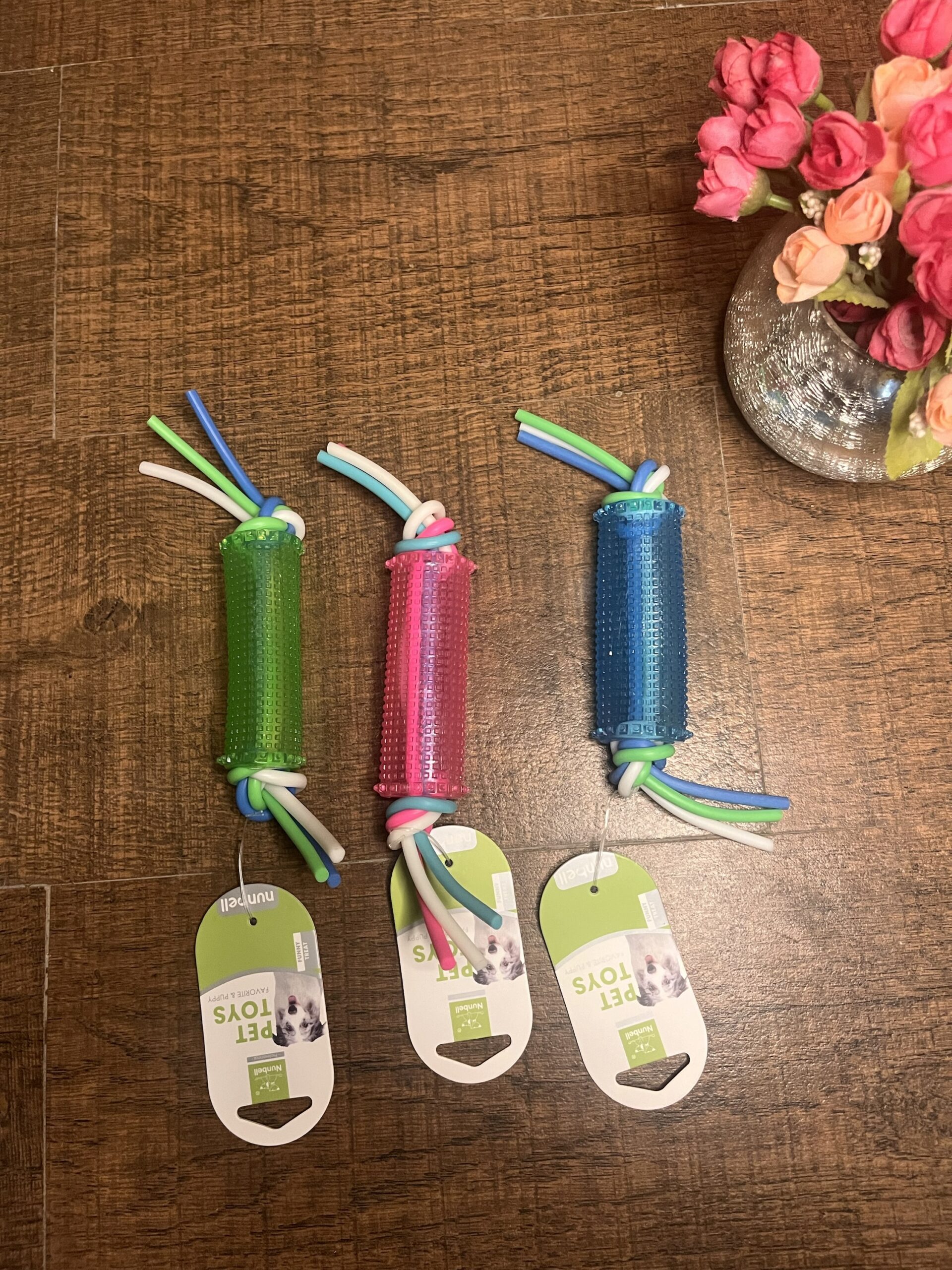Textured Rope & Rubber Dog Chew Toy – Color Random