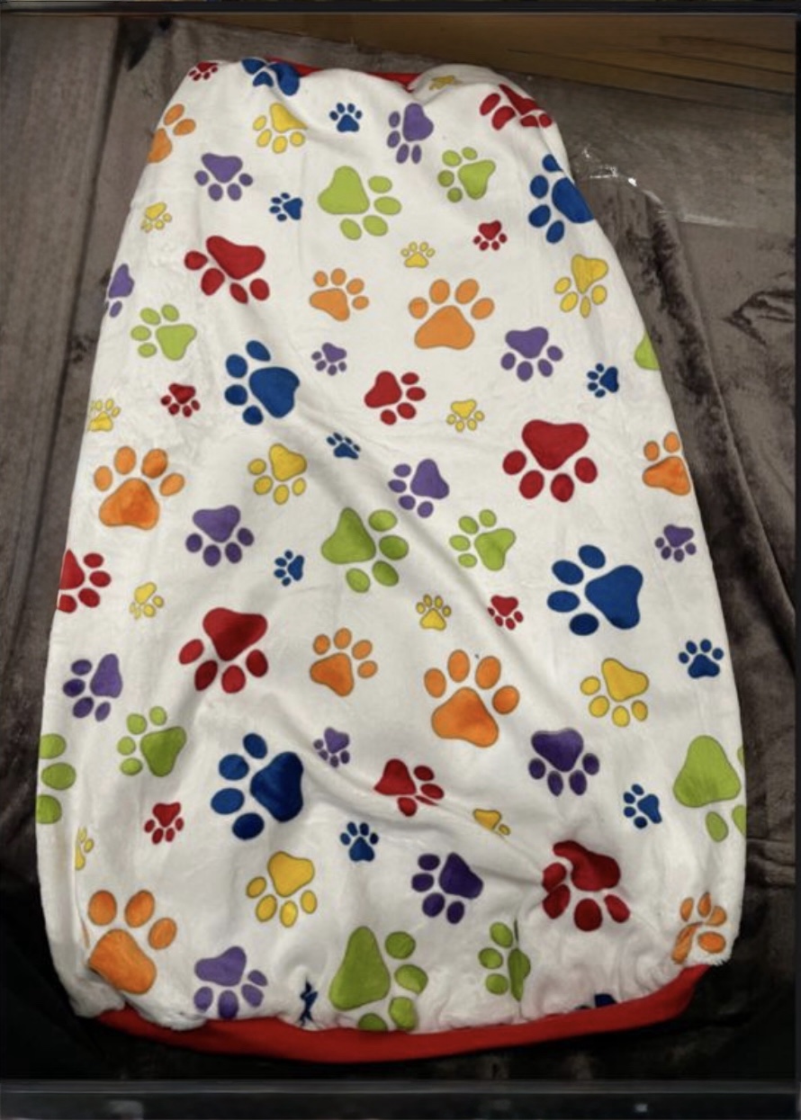 Colorful Paw Print Sleeveless Fleece Dog T-Shirt - Image 2