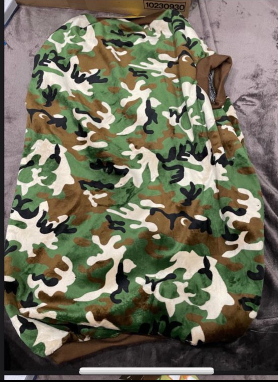 Green Camouflage Sleeveless Fleece Dog T-Shirt - Image 2