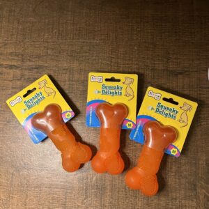 Squeaky Bone Dog Toy – Durable Rubber Chew Toy for Dogs (Medium)