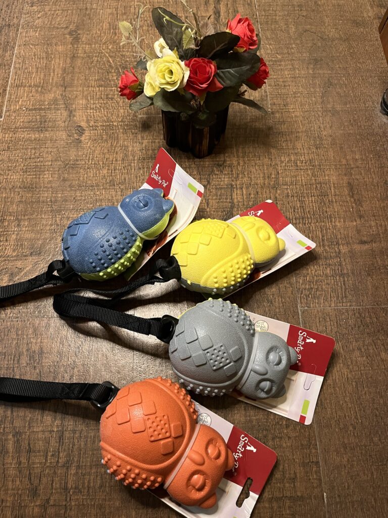 Tough Owl Chew Toy with Handle – Grey & Yellow