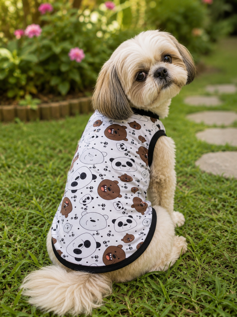 Cute Cartoon Bear Sleeveless Dog Tee