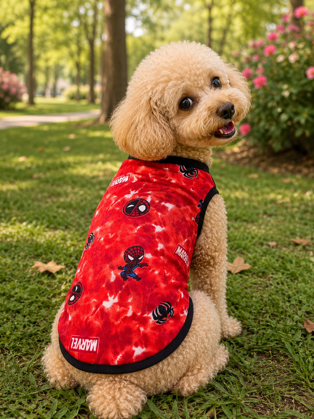 Marvel Spider-Man Dog T-Shirt – Red Superhero Pet Vest
