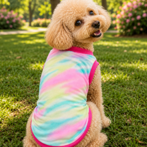 Pastel Tie-Dye Dog T-Shirt – Soft Sleeveless Pet Vest