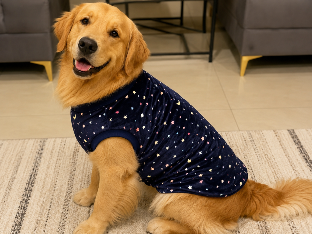 Moon & Stars Velvet Sleeveless Dog Fur Tee