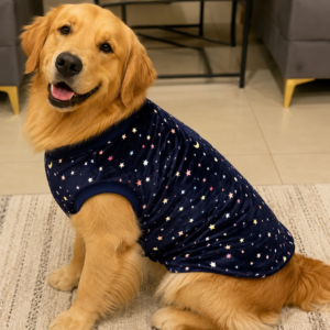 Moon & Stars Velvet Sleeveless Dog Fur Tee
