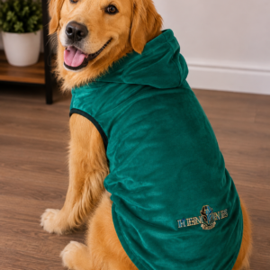 Premium Emerald Green Sleeveless Dog Hoodie - Burberry