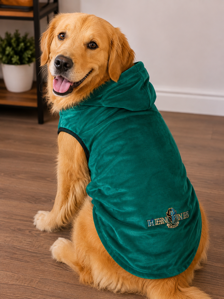 Premium Emerald Green Sleeveless Dog Hoodie - Burberry