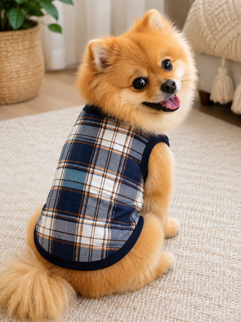 Classic Plaid Sleeveless Dog Sando