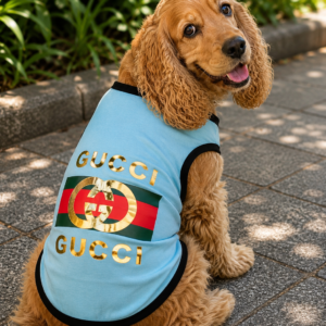 Sky Blue Gucci-Inspired Dog Vest