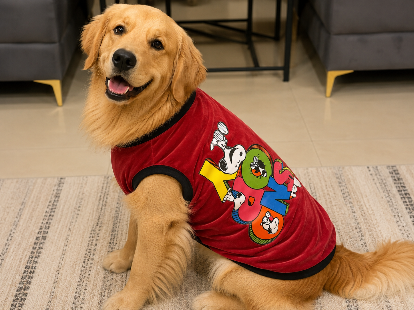 Snoopy Velvet Sleeveless Dog Fur Tee