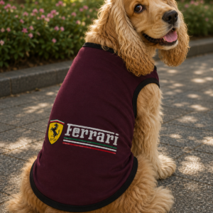 🐾 Ferrari Classic Dog T-Shirt – Maroon