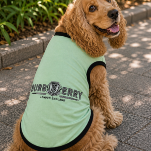Mint Green Burberry-Inspired Dog Vest