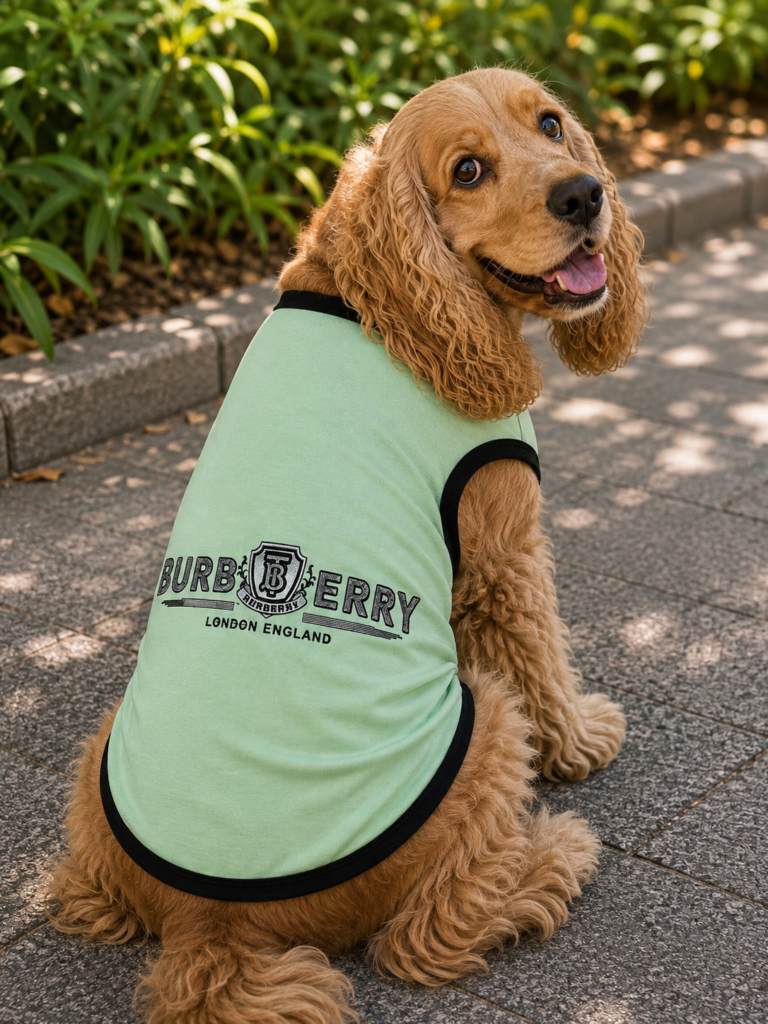 Mint Green Burberry-Inspired Dog Vest