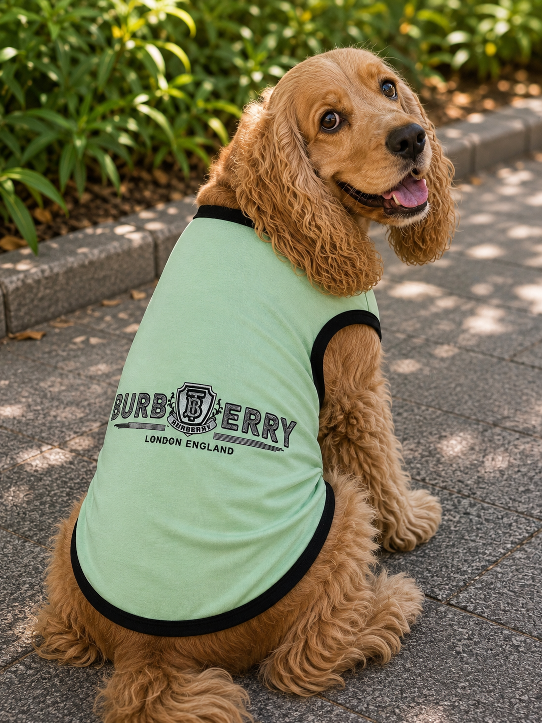 Mint Green Burberry-Inspired Dog Vest