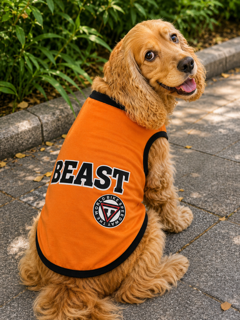 Orange “BEAST” Dog Tee