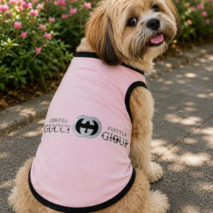 🐾 Gucci-Inspired Pink Dog Tank