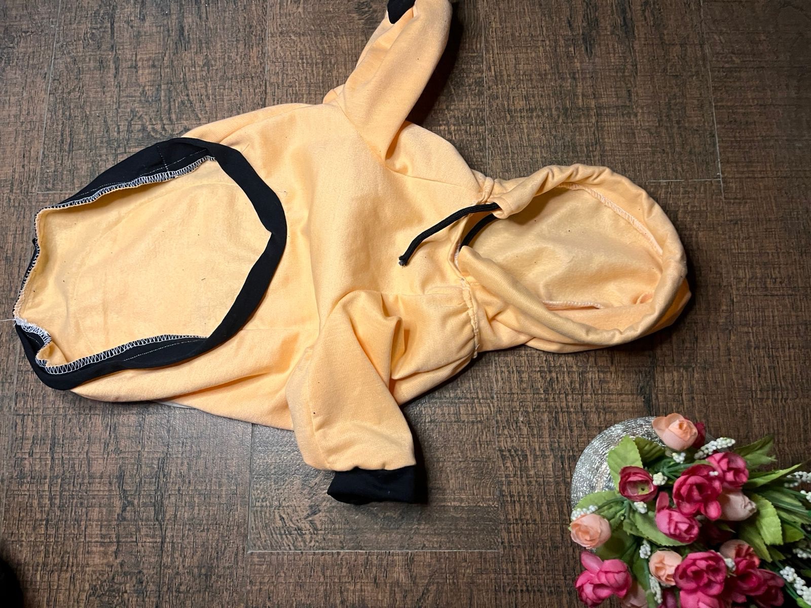 Peach Smiley Half-Sleeve Hoodie - Image 2